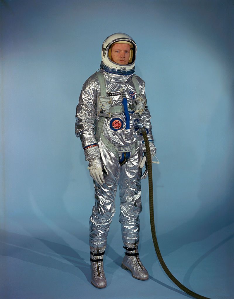 Neil Armstrong in Gemini G 2C training suit