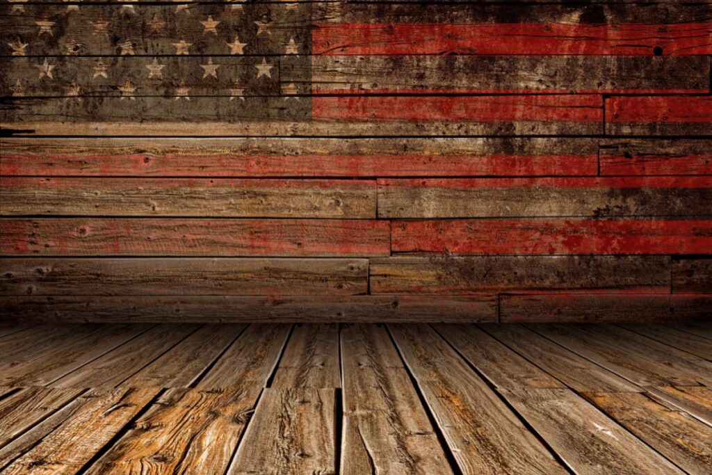 american flag wooden
