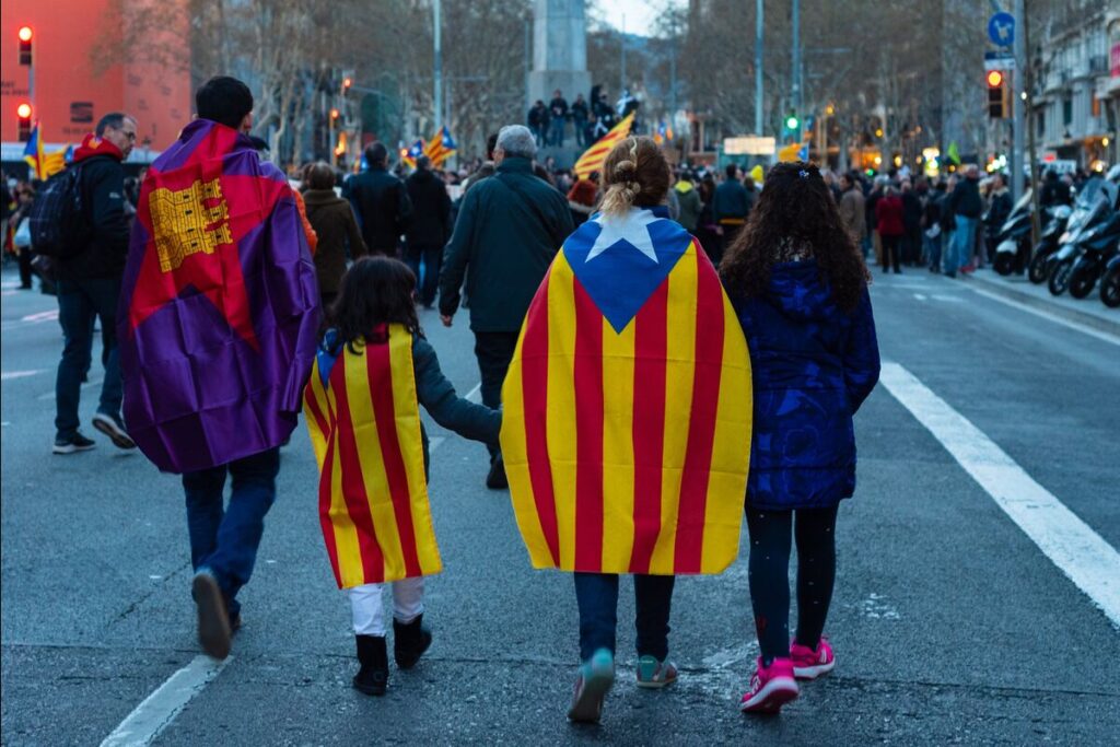 Protesters-with-Catalan-Flag