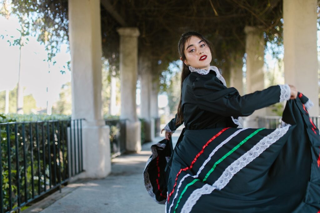 Spanish-Woman-in-Black-Flamenco-Dress