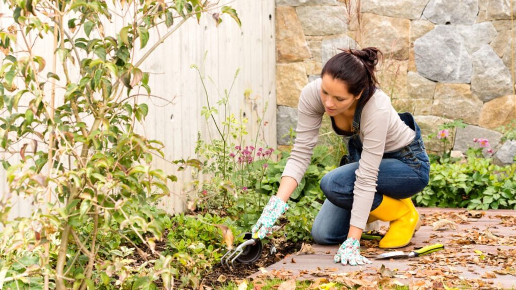 woman gardening with a shovel