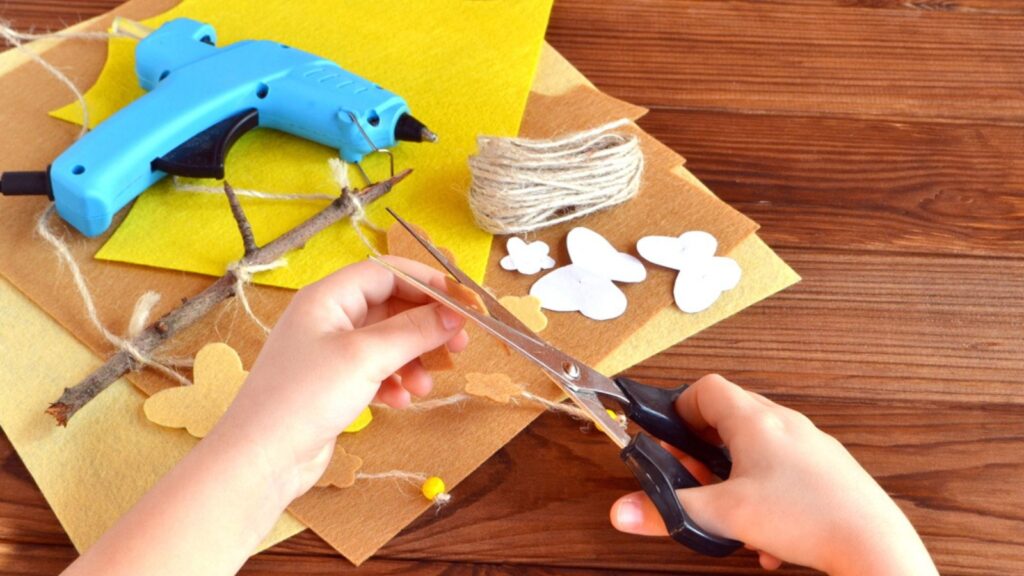 A Child making Butterflies and flowers, A best example of DIY Craft