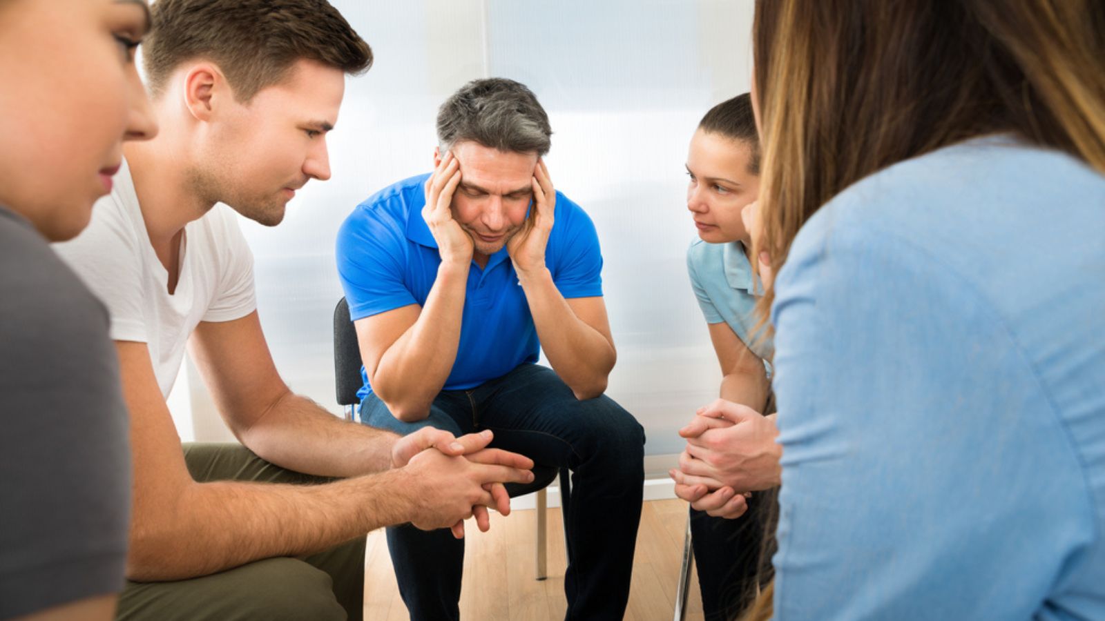 Depressed Man With Friends