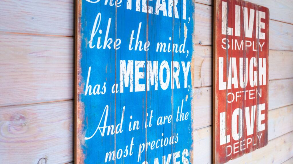 New Old wood panels with Motivational text