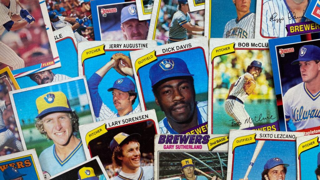 A collection of Milwaukee Brewers Baseball cards by Doruss, Fleer, and Topps