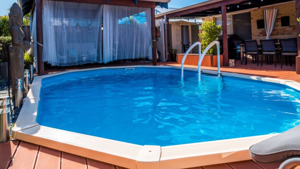 Above ground pool sunken below