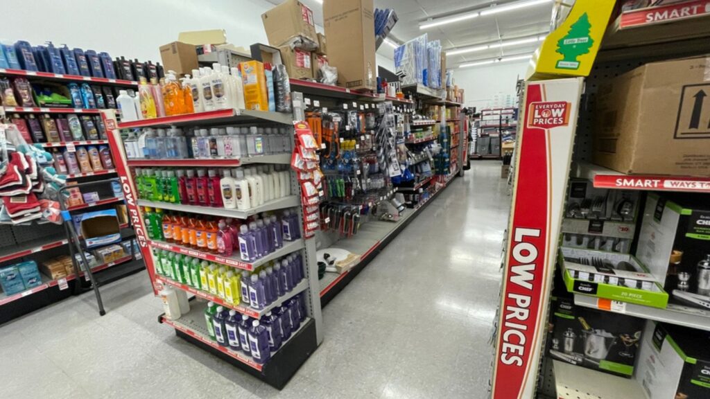  Family Dollar retail store interior back display