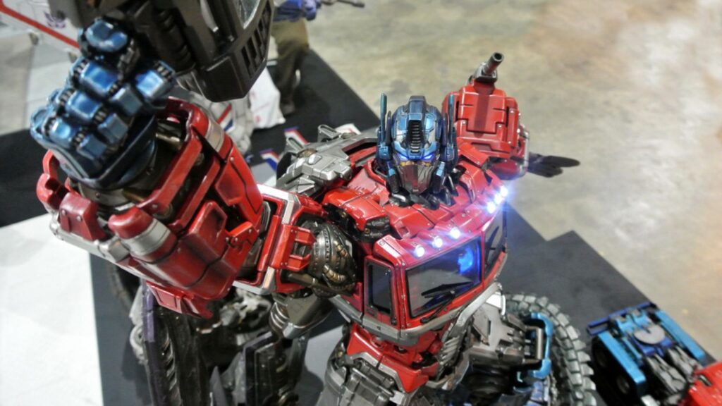 Fictional character Optimus Prime action figure in the Transformers franchise. Protagonist character from the Autobots team.