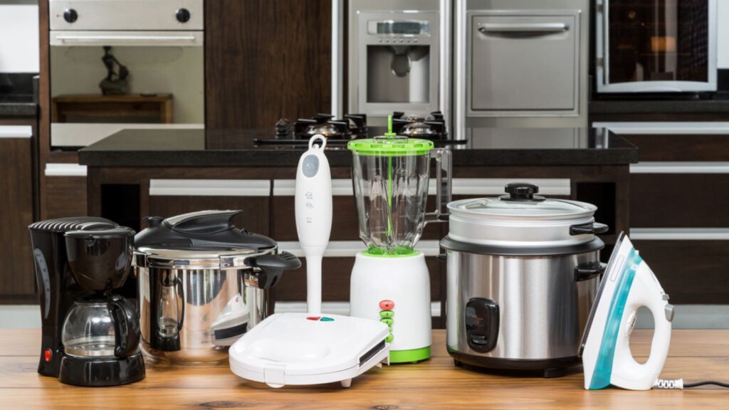 Household appliances in a kitchen