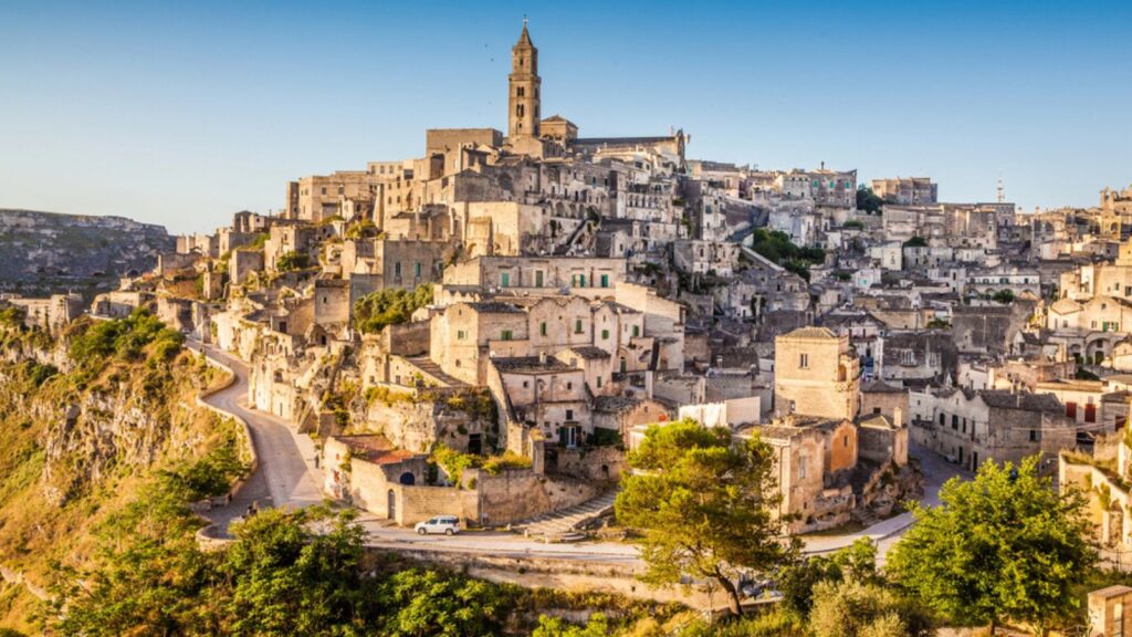 Ancient town of Matera at sunrise, Basilicata, Italy