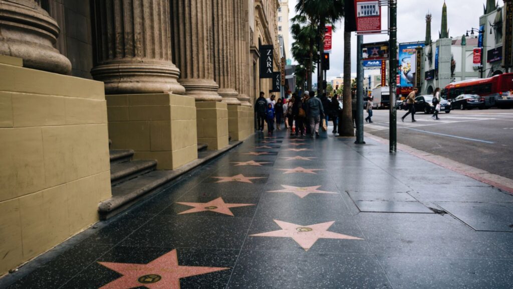The Hollywood Walk of Fame, in Hollywood, Los Angeles, California.