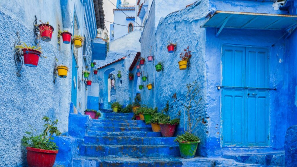 The beautiful blue medina of Chefchaouen in Morocco.