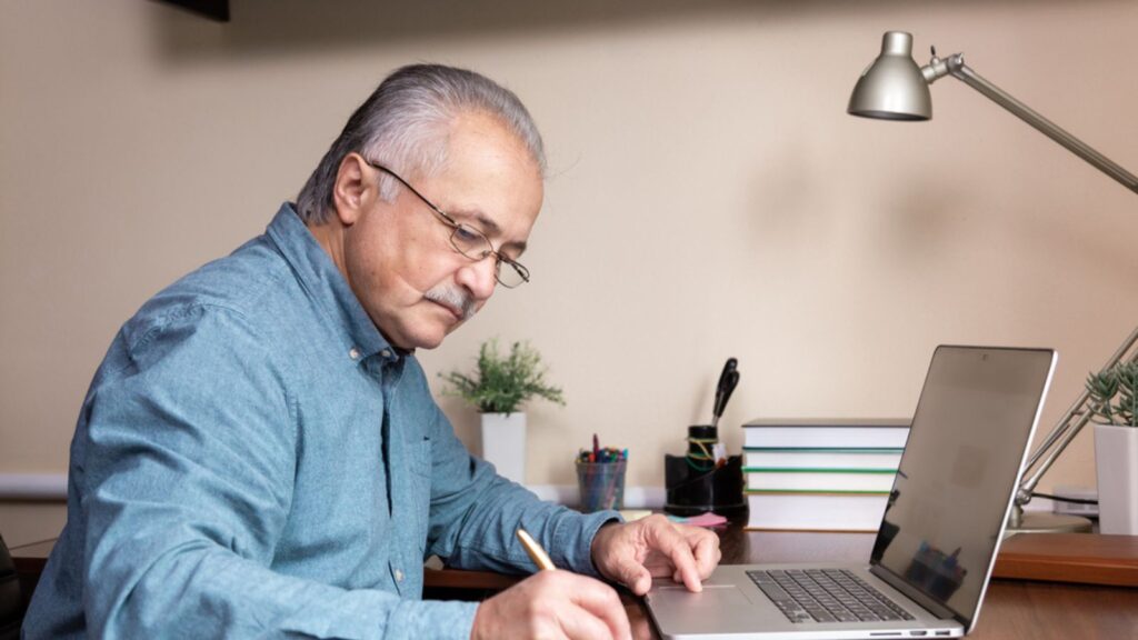 old man change guest room into home office