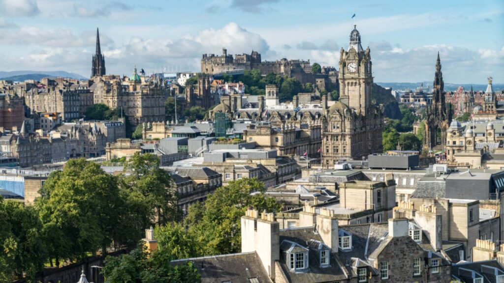 Calton Hill with a view on Edinburgh, Scotland