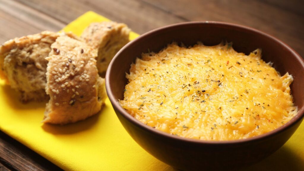 Corn porridge in plate