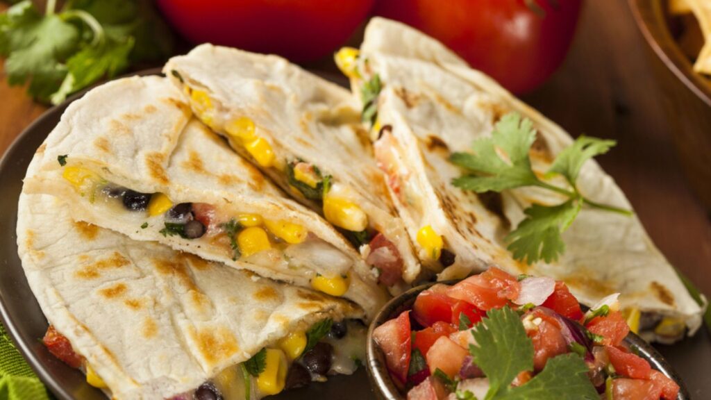 Homemade Cheese and Bean Quesadilla