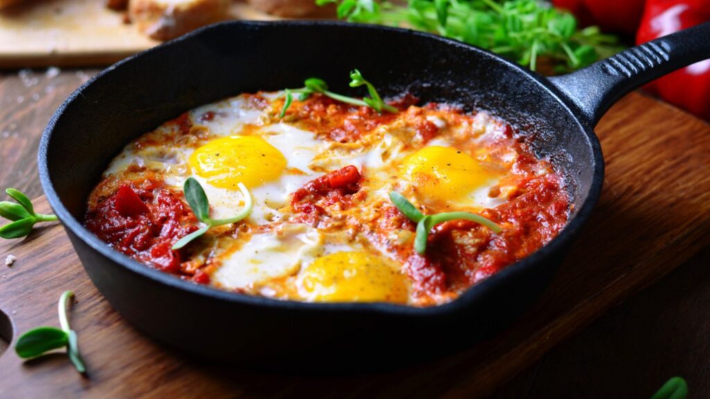 Shakshuka, Fried Eggs with Tomato Sauce