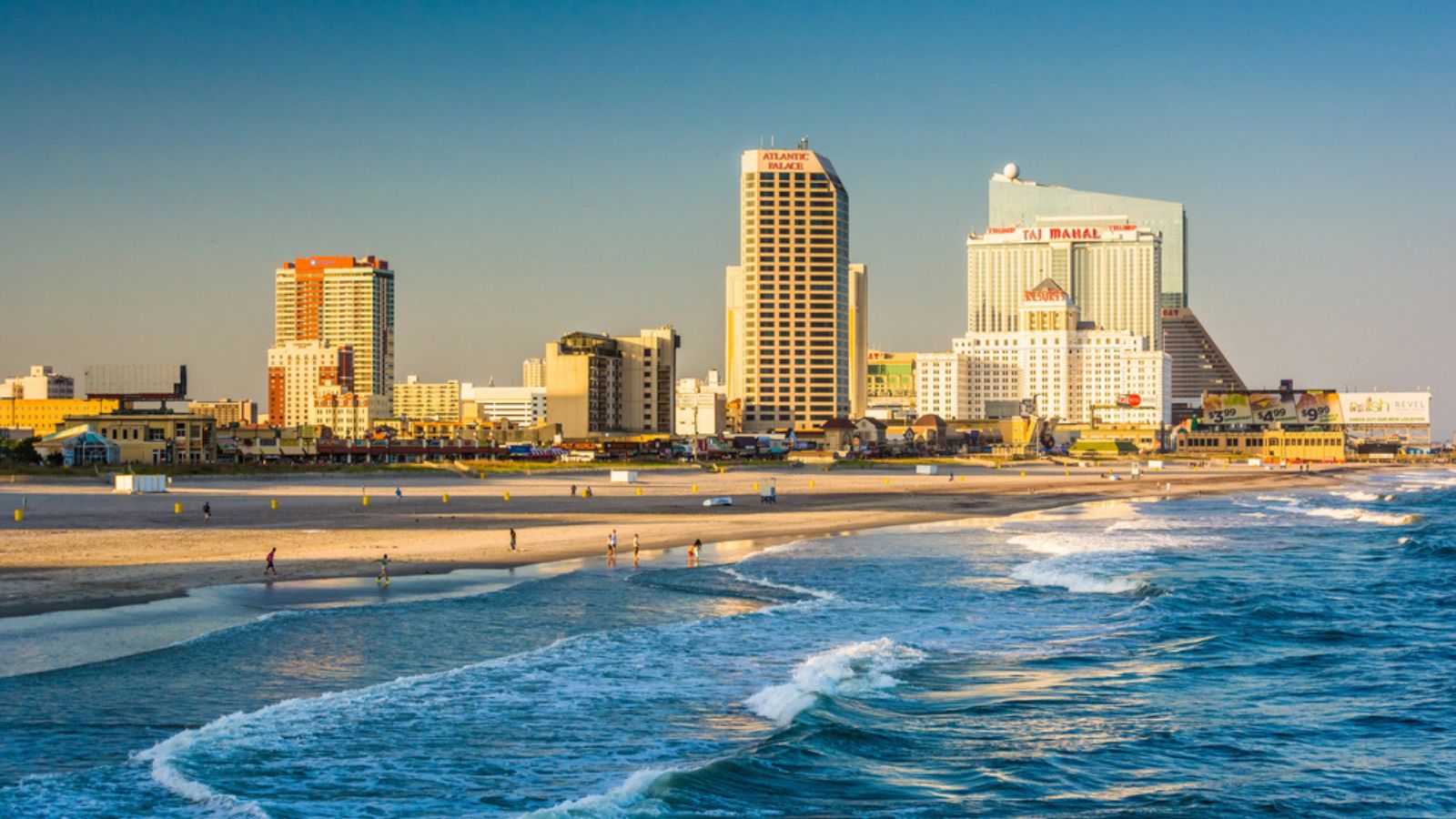 The skyline and Atlantic Ocean in Atlantic City, New Jersey