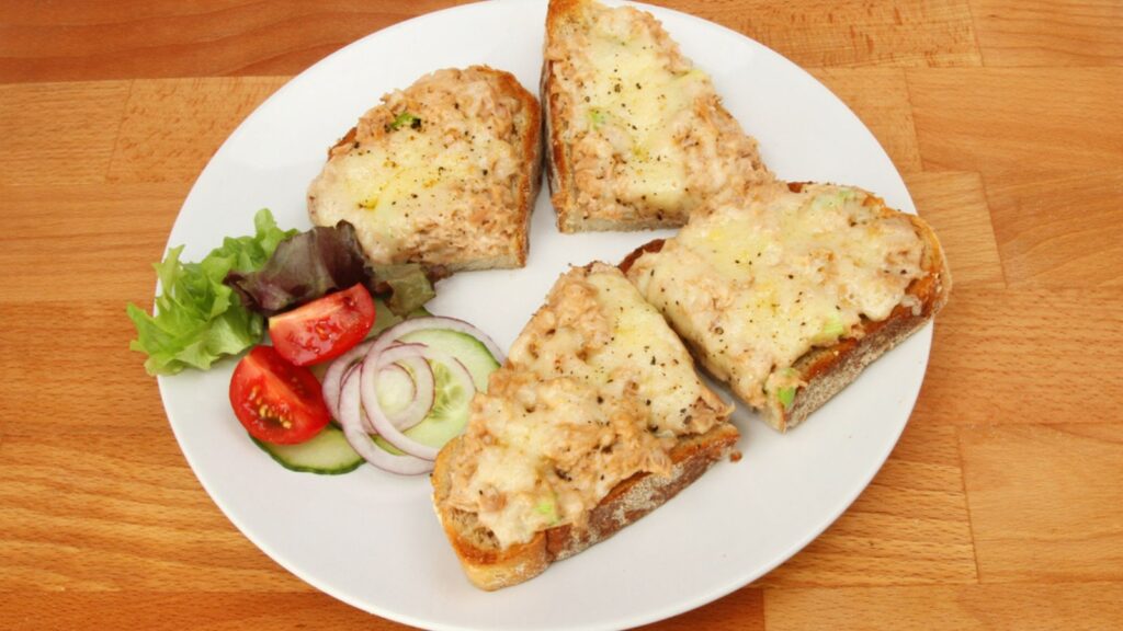 Tuna melts on a table