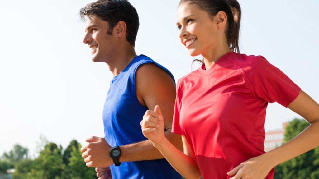 Happy Couple Jogging Outdoor
