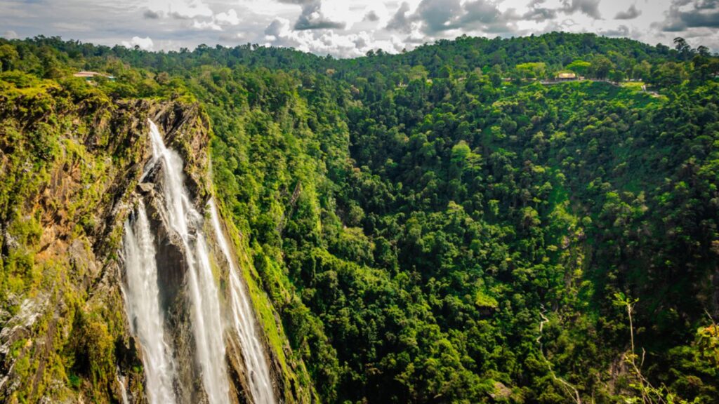 Jog falls from above down angle shots image is taken at jog waterfall karnataka india