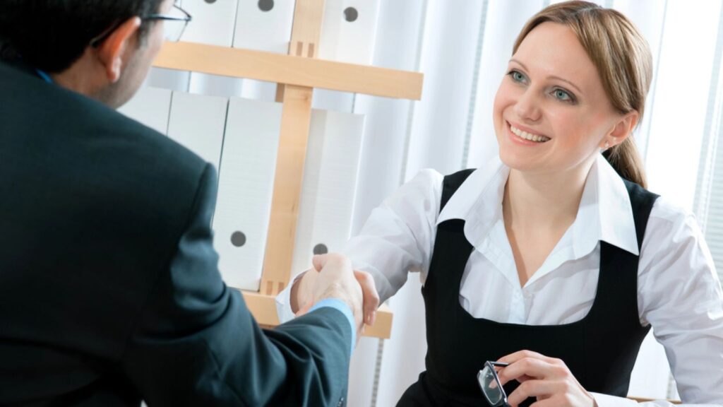 Man and woman Handshake while job interviewing