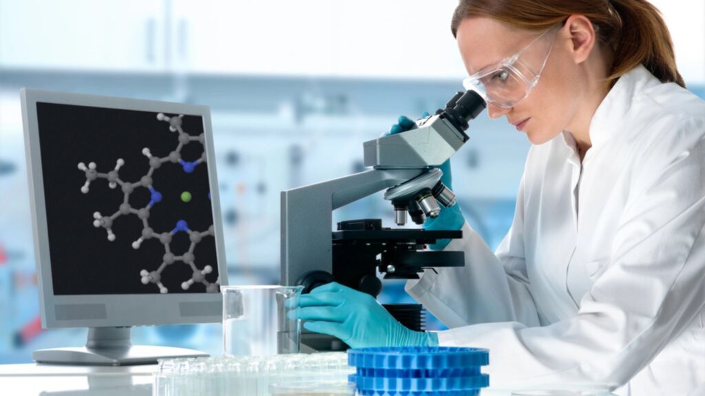 Scientist working at the laboratory