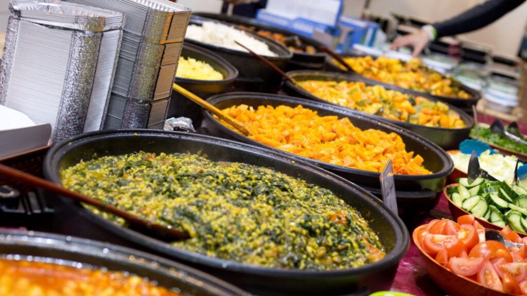 Authentic cuisine served from a food buffet