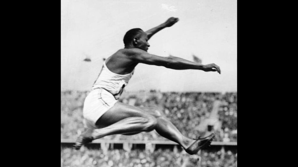 Berlin, Olympiade, Jesse Owens beim Weitsprung Jesse Owens beim Weitsprung