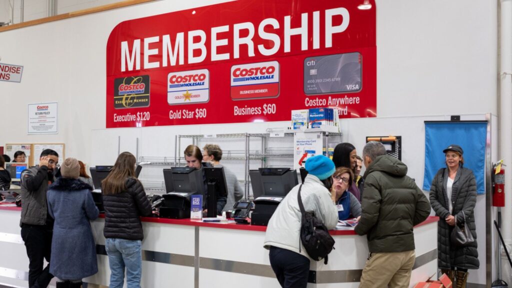 Costco wholesale membership and customer service counter inside a store