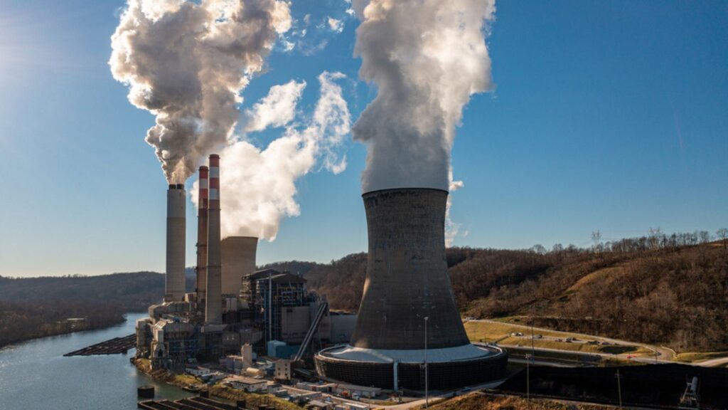 Fort Martin power station on the banks of the Monongahela river West Virginia