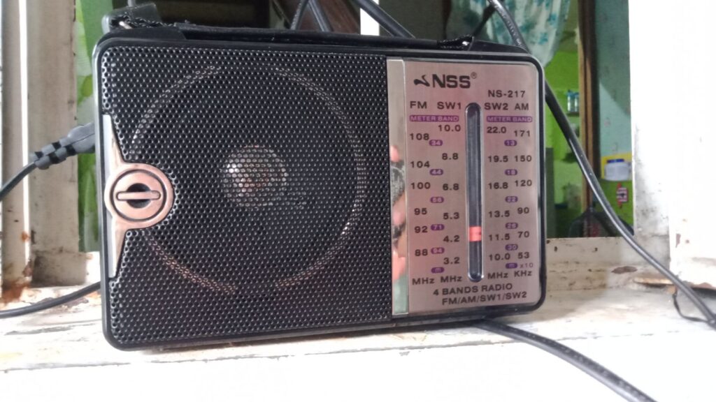 NSS transistor radio, a modern transistor radio. It is battery operated with AC connection.