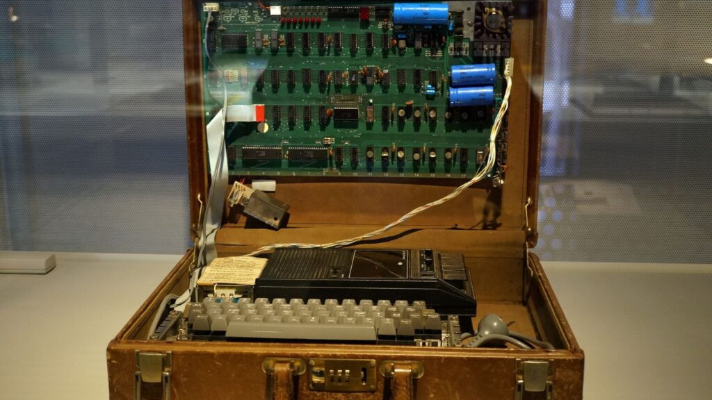 Original 1976 Apple 1 Computer in a briefcase. From the Sydney Powerhouse Museum collection