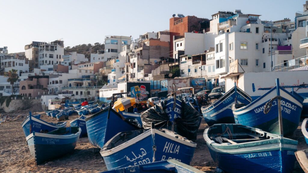 Taghazout, Morocco Charming coastal village in Morocco, renowned for its surf breaks, relaxing beaches, and vibrant local culture
