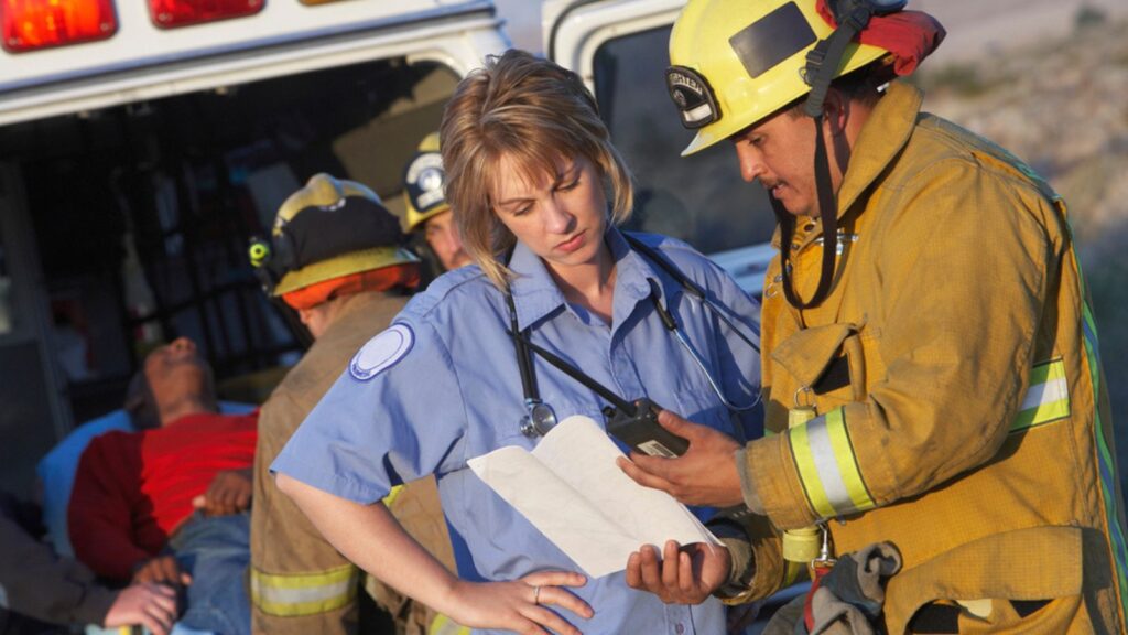 Fire fighters and paramedics