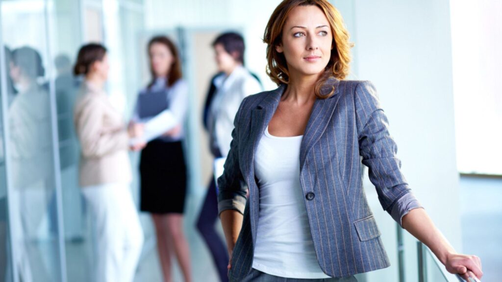 Smart businesswoman thinking
