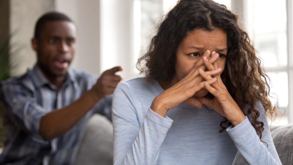 Upset abused african wife tired of fighting ignoring controlling