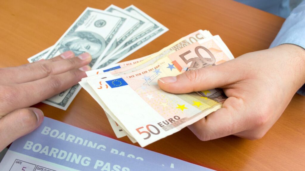 Change money at the airport