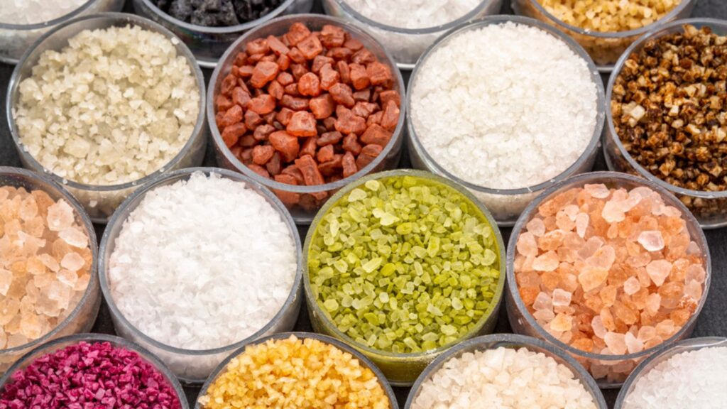 Colorful sea salts collection