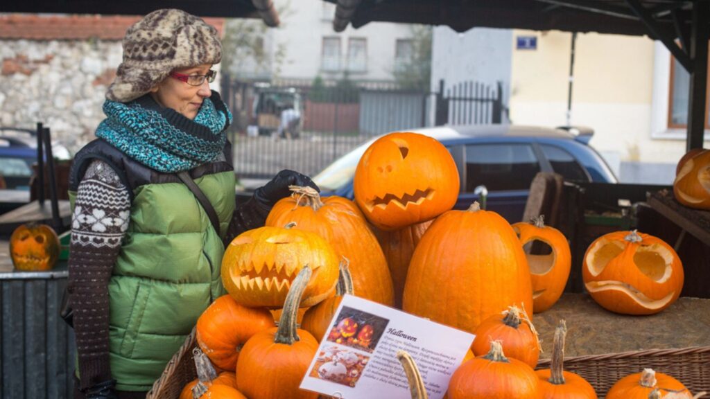 Krakow, Poland Unidentified townspeople and scenery for celebrating Halloween in Krakow.