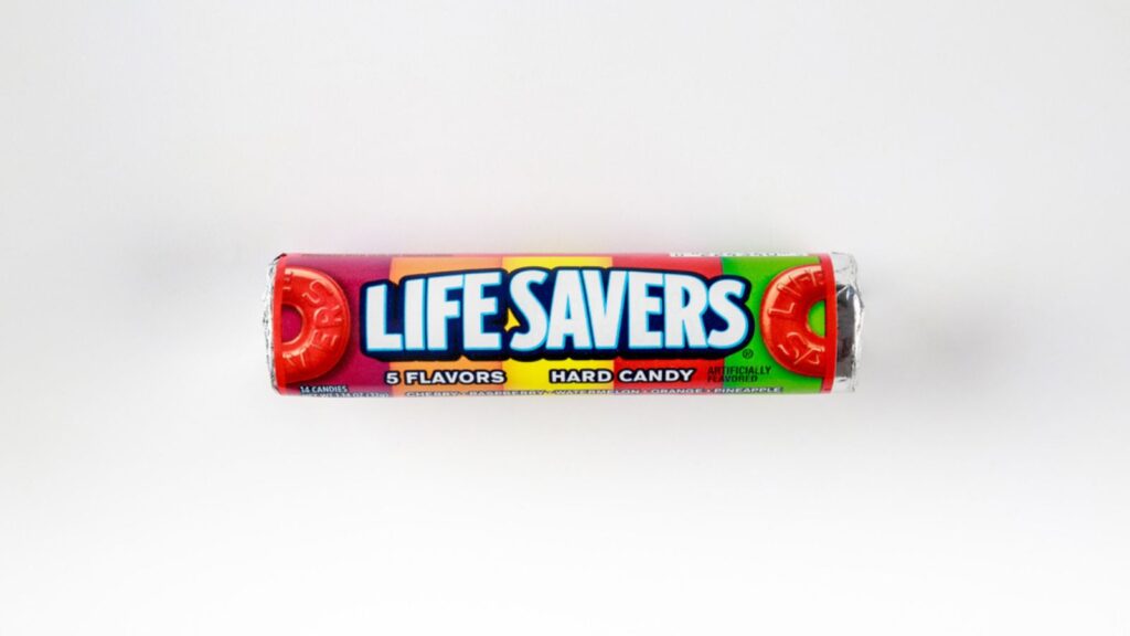 Round pack of Life Savers hard candy
