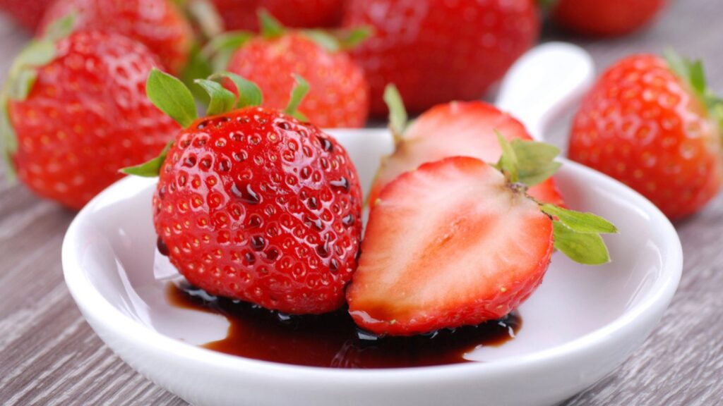 Strawberries with balsamic vinegar