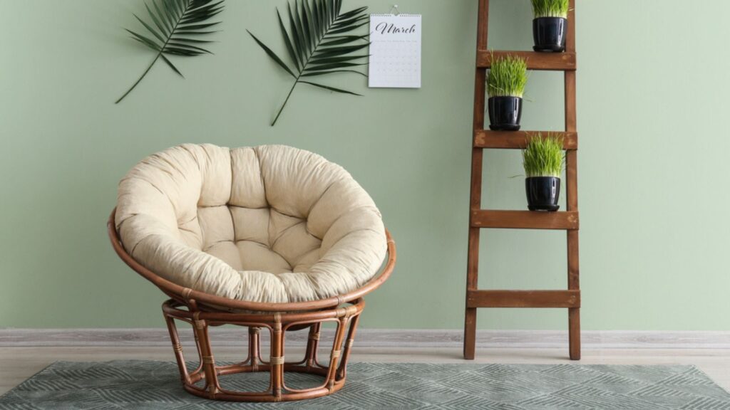 Comfortable lounge armchair in interior of room