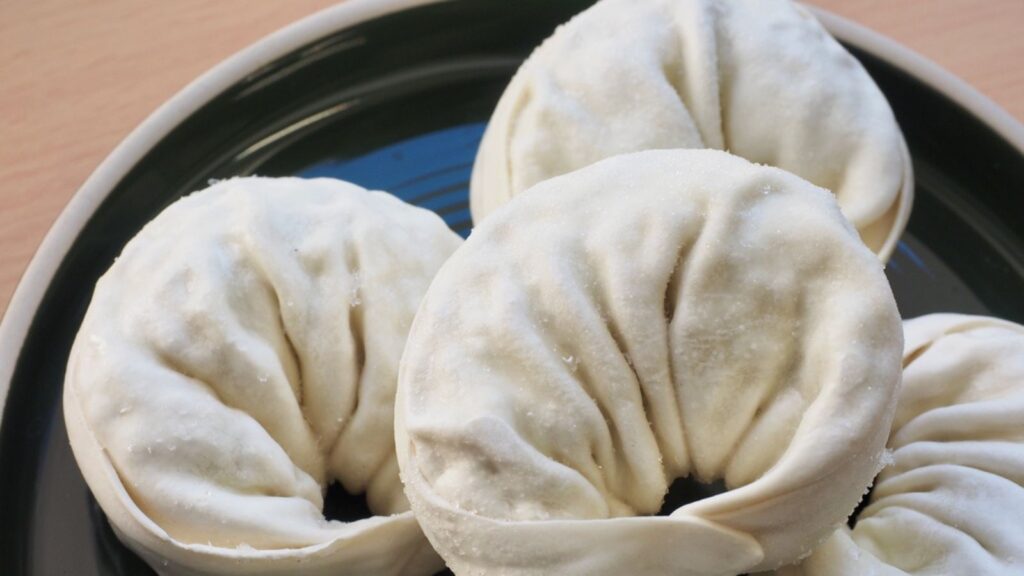 Asian food frozen dumplings, Round shape