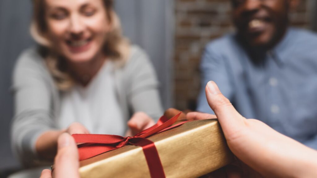 gift giving present box with a bow