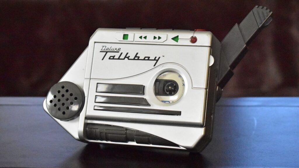 The Deluxe Talkboy portable variable speed cassette player and recorder manufactured by Tiger Electronics